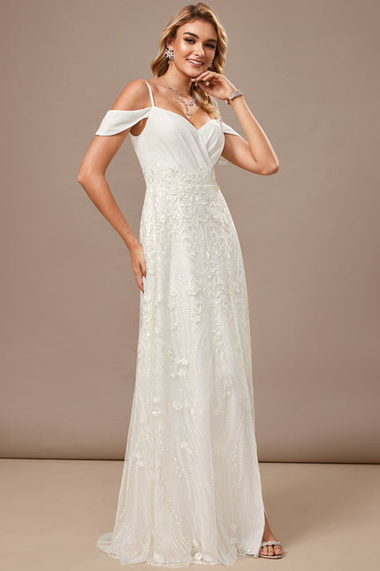Robe Portefeuille Longue Blanche - gallery 4