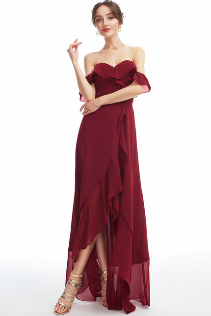Robe Portefeuille Bordeaux Flottante - gallery 2