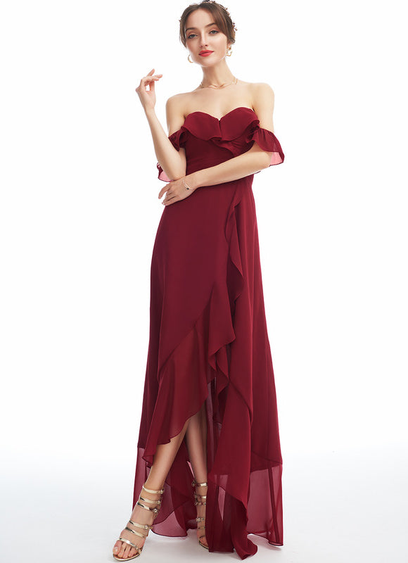 Robe Portefeuille Bordeaux Flottante - gallery 2