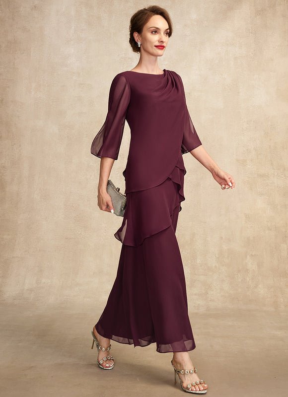 Robe Portefeuille Mousseline Prune - gallery 7