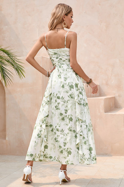 Robe Portefeuille Florale Verte - gallery 2