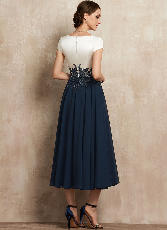 Robe Portefeuille Élégance Marine Satinée - gallery 3