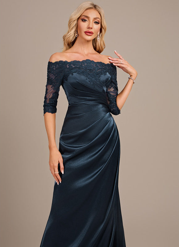 Robe Portefeuille Satin Marine - gallery 1