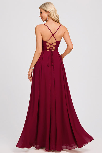 Robe Portefeuille Mousseline Bordeaux - gallery 5
