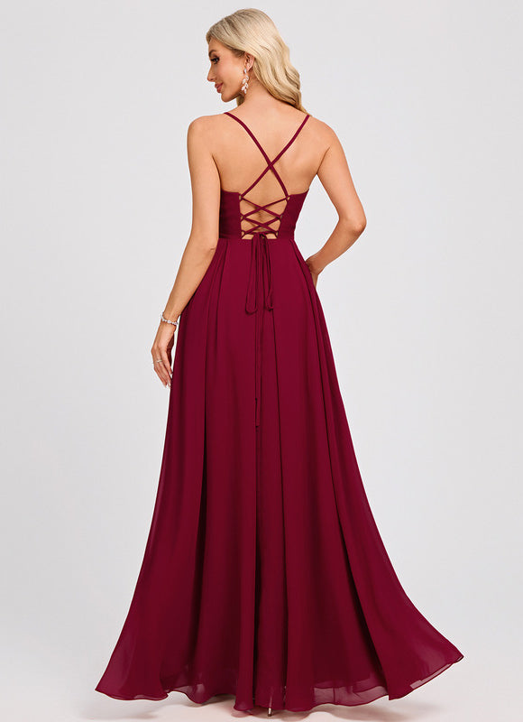 Robe Portefeuille Mousseline Bordeaux - gallery 5