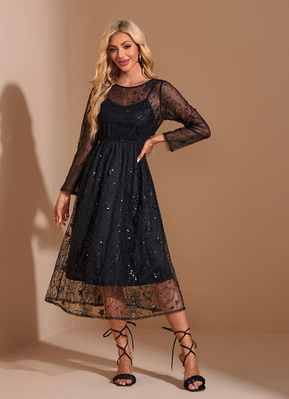 Robe Portefeuille Noire Transparente