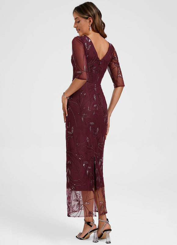 Robe Portefeuille Bordeaux Brodée - gallery 5