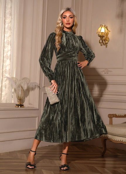 Robe Portefeuille Velours Olive