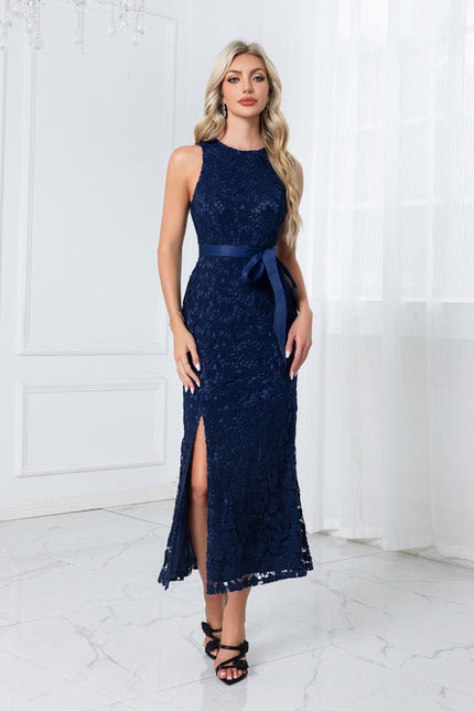 Robe Portefeuille Dentelle Marine - gallery 3