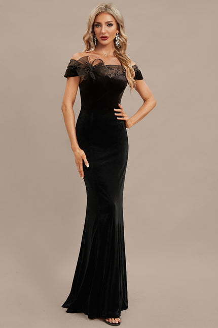 Robe Portefeuille Élégance Noire Florale - gallery 1
