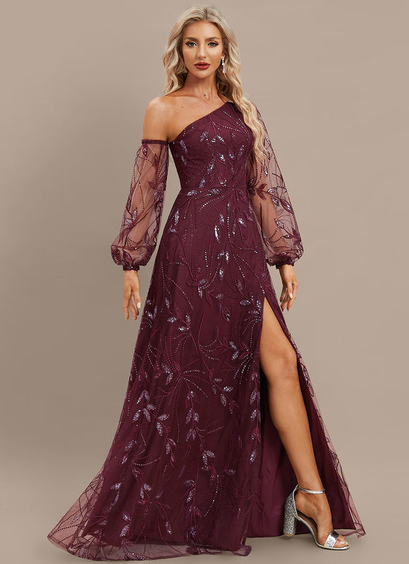 Robe Portefeuille Bordeaux Pailletée - gallery 4