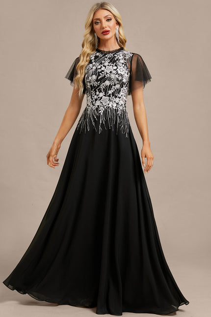 Robe Portefeuille À Manches Transparentes