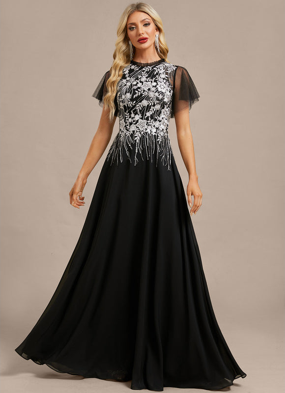 Robe Portefeuille À Manches Transparentes