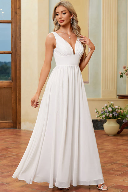 Robe Portefeuille Vaporeuse Blanche - gallery 4