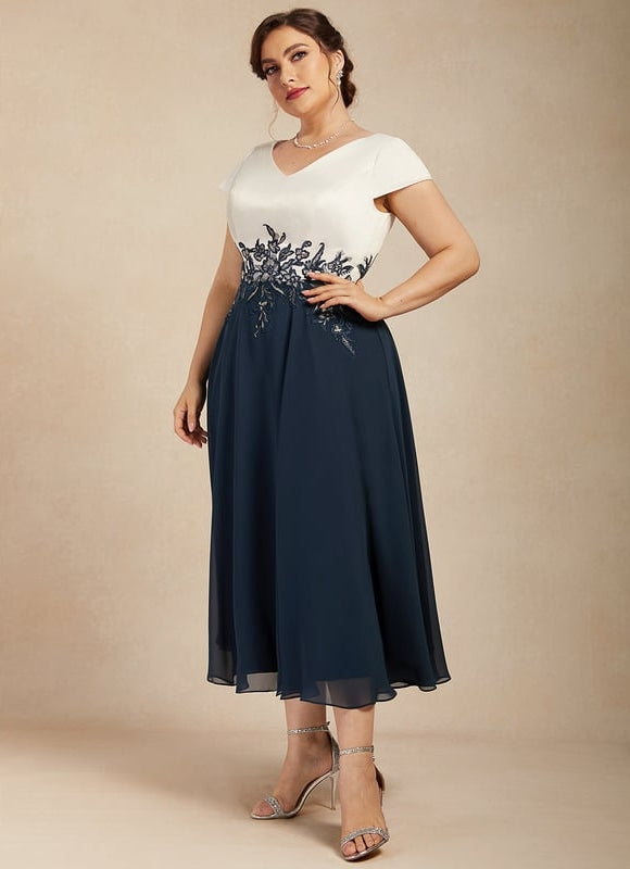 Robe Portefeuille Élégance Marine Satinée - gallery 9