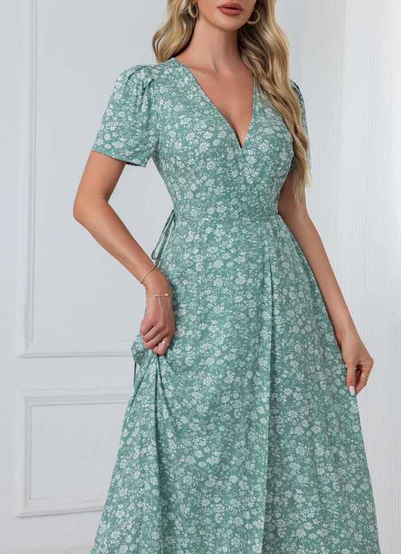 Robe Portefeuille Florale Azur - gallery 9