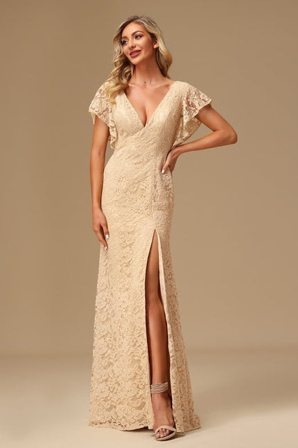Robe Portefeuille Dentelle Lavande