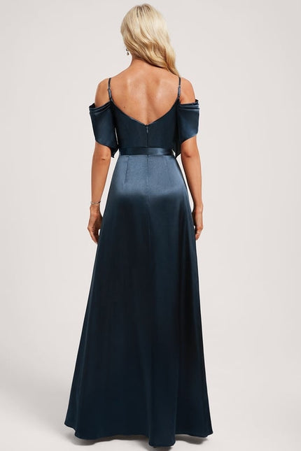 Robe Portefeuille Satin Émeraude - gallery 4