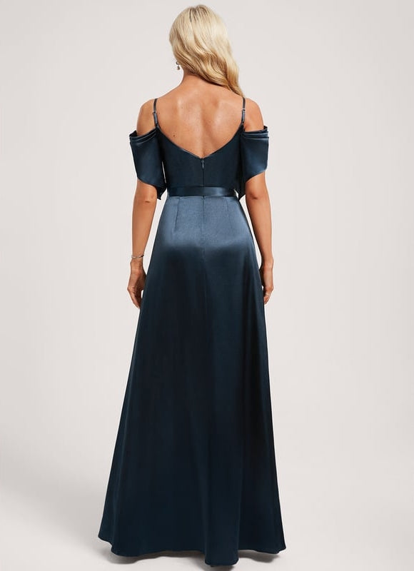 Robe Portefeuille Satin Émeraude - gallery 4