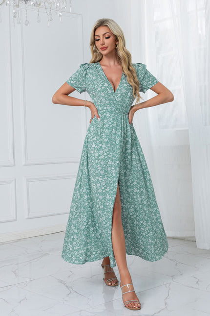Robe Portefeuille Florale Azur - gallery 7