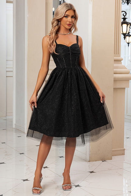 Robe Portefeuille Tulle Pailleté - gallery 5