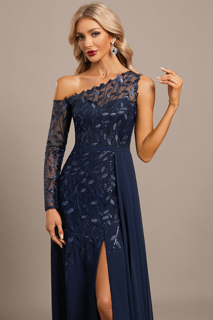 Robe Portefeuille Asymétrique Scintillante - gallery 1