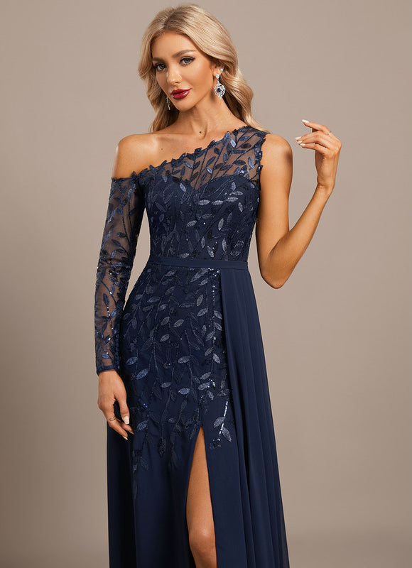 Robe Portefeuille Asymétrique Scintillante - gallery 1