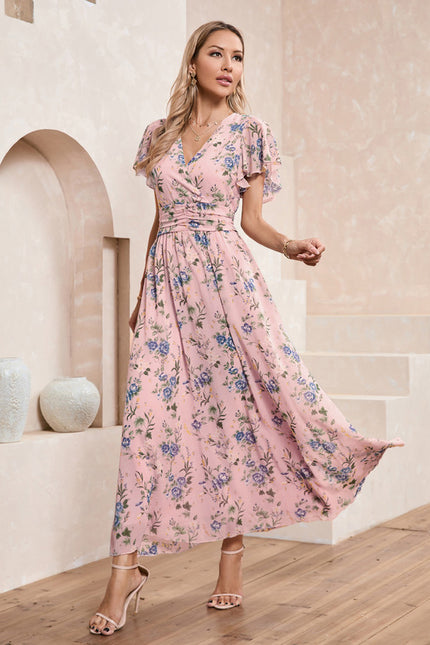 Robe Portefeuille Florale Navy - gallery 9