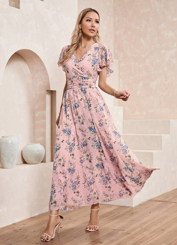 Robe Portefeuille Florale Navy - gallery 9