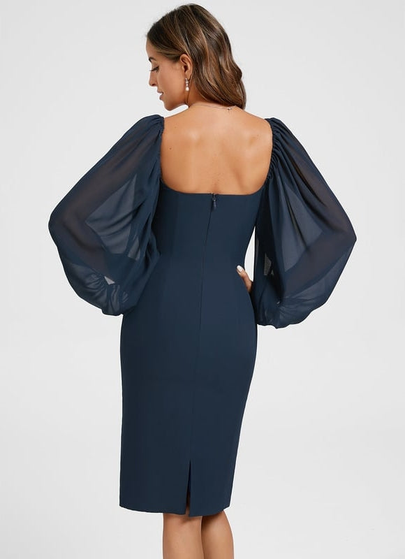 Robe Portefeuille Bleu Nuit Élégante - gallery 3