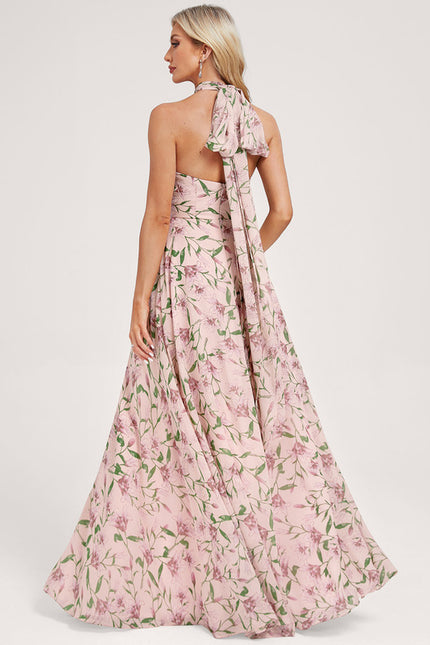 Robe Portefeuille Fleurie Poudrée - gallery 7
