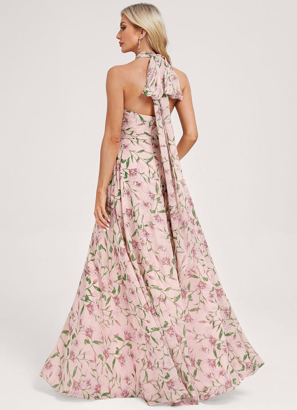 Robe Portefeuille Fleurie Poudrée - gallery 7