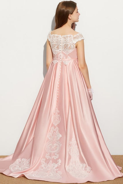 Robe Portefeuille Satinée Rosée