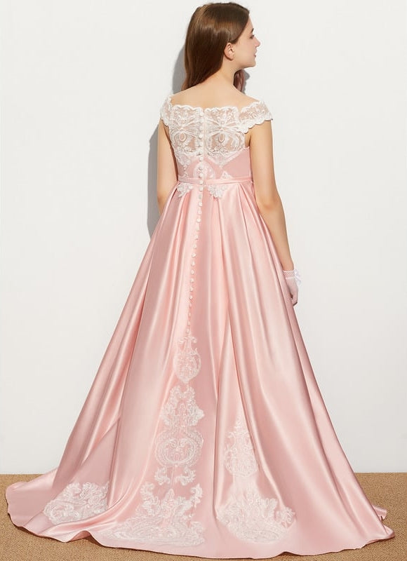 Robe Portefeuille Satinée Rosée