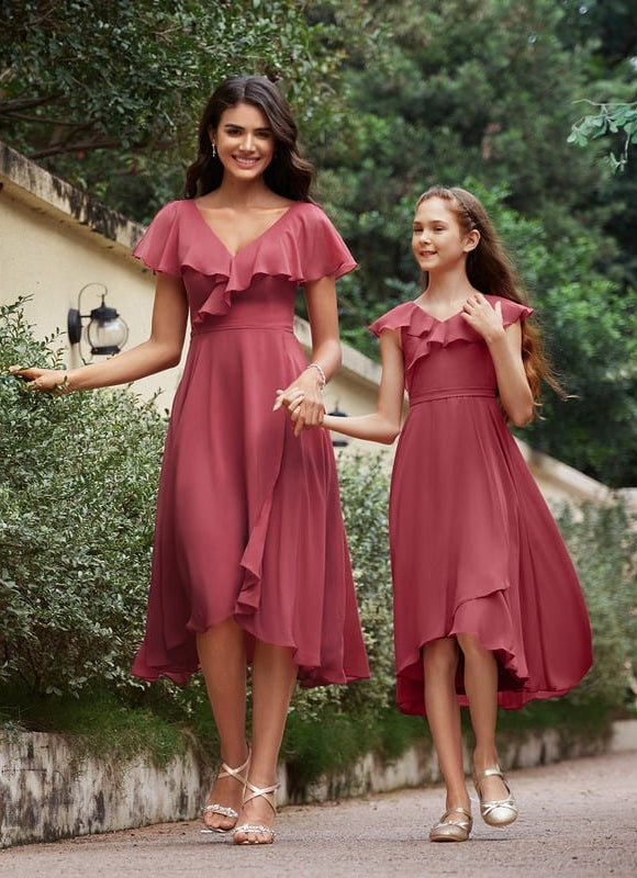 Robe Portefeuille Mousseline Asymétrique - gallery 5