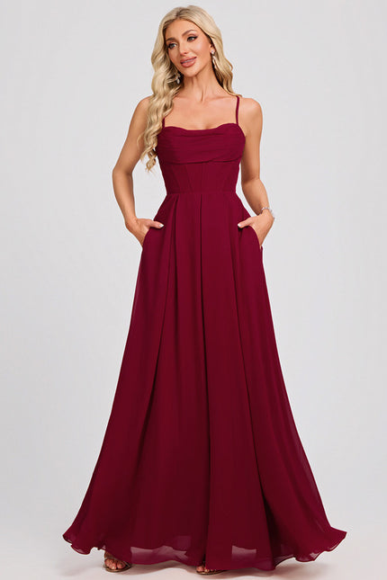 Robe Portefeuille Mousseline Bordeaux - gallery 1