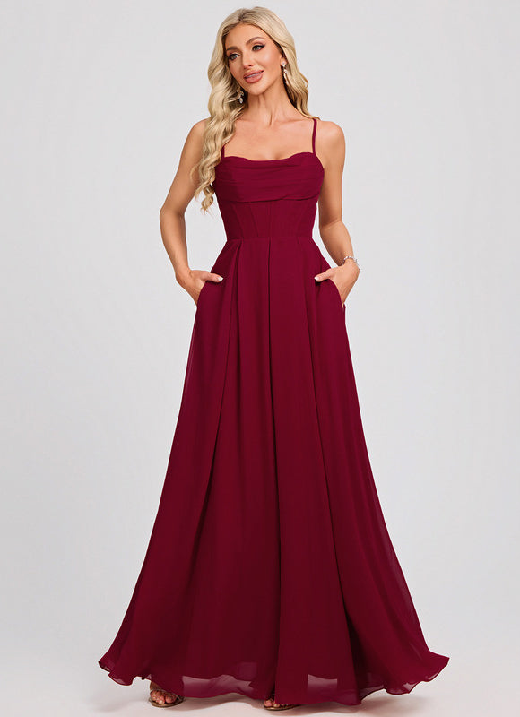 Robe Portefeuille Mousseline Bordeaux - gallery 1
