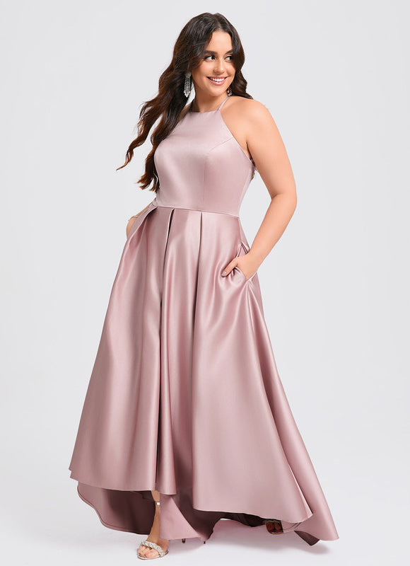 Robe Portefeuille Asymétrique Rose - gallery 8