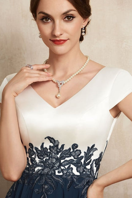 Robe Portefeuille Élégance Marine Satinée - gallery 2