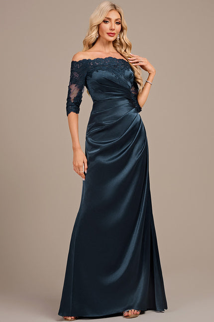 Robe Portefeuille Satin Marine - gallery 4