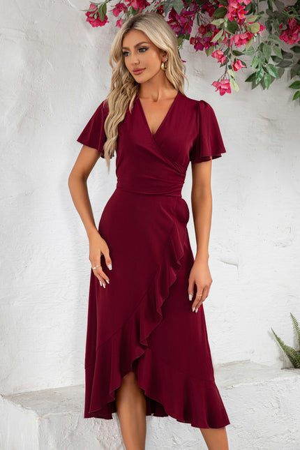 Robe Portefeuille Bordeaux Chic - gallery 4
