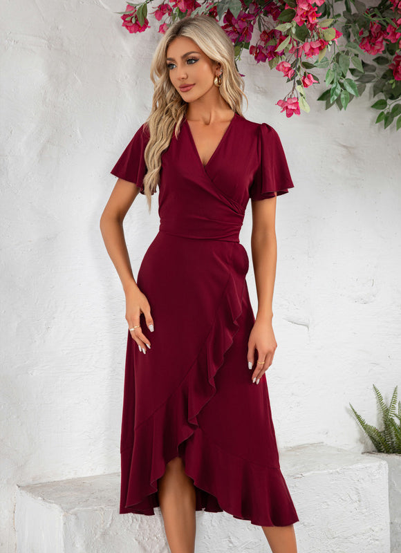 Robe Portefeuille Bordeaux Chic - gallery 4