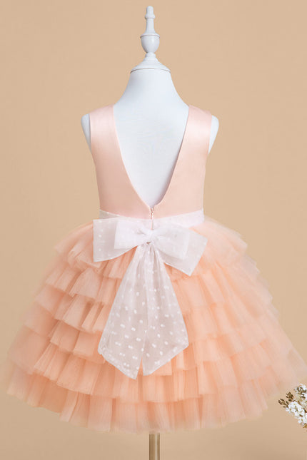 Robe Portefeuille Tulle Pêche
