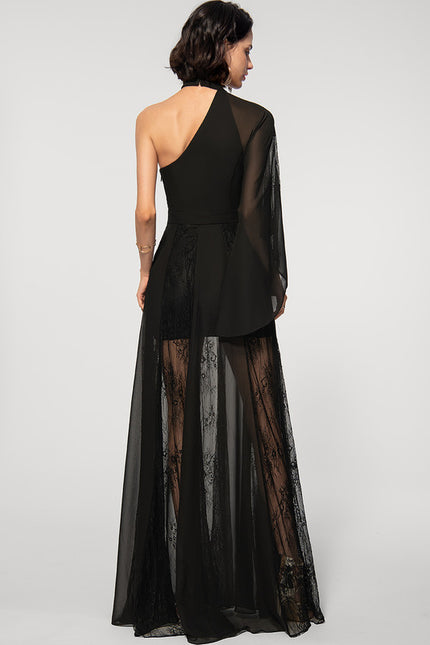 Robe Portefeuille Noire Éthérée - gallery 3