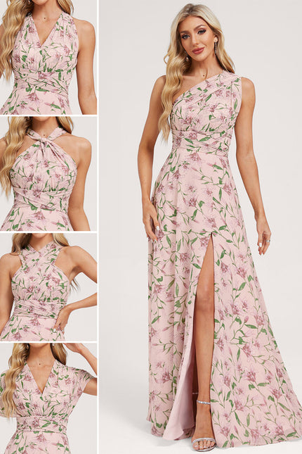 Robe Portefeuille Fleurie Poudrée
