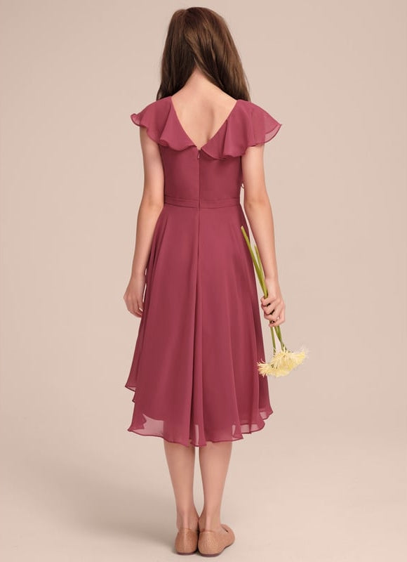 Robe Portefeuille Mousseline Asymétrique - gallery 4