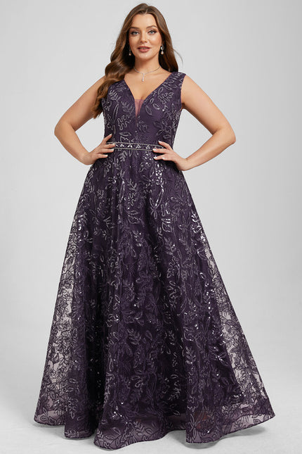 Robe Portefeuille Violet Pailleté - gallery 9