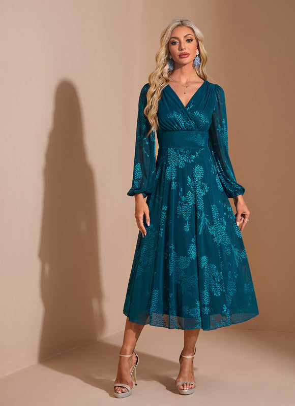 Robe Portefeuille Émeraude Fluide - gallery 5