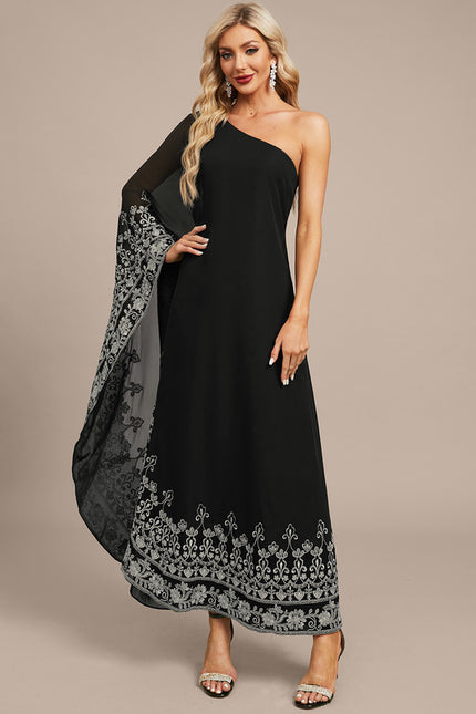 Robe Portefeuille Élégante Noire - gallery 3