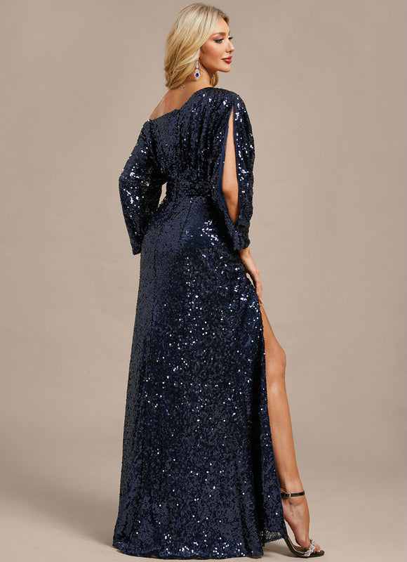 Robe Portefeuille Scintillante Asymétrique - gallery 7